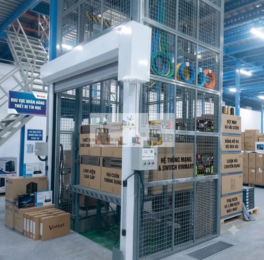 Báo giá thang nâng hàng thủy lực 500kg tại KCN Khánh Cư Ninh Bình