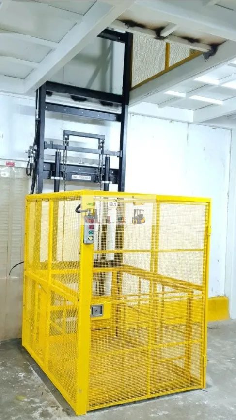 Khảo sát lắp đặt thang tải hàng 700kg cho kho bao bì