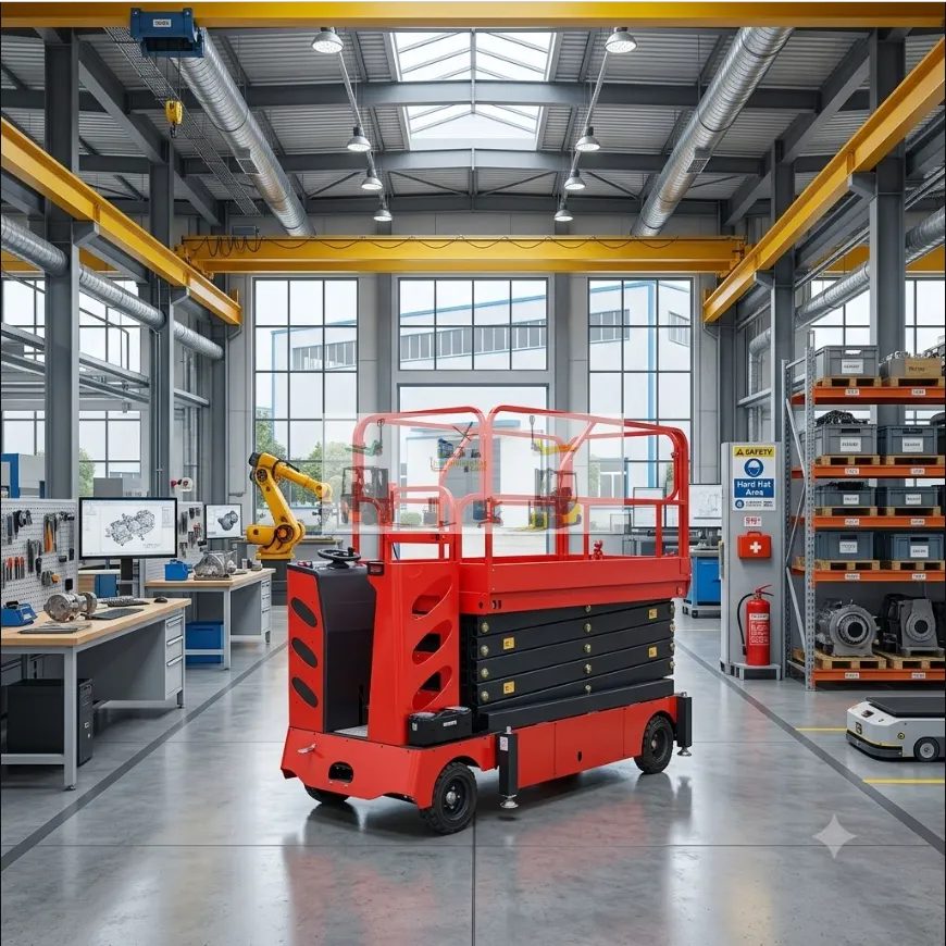 Xe Nâng Người Tải Trọng 500kg Model SJY0.5-11Z Có Buồng Lái Nâng Cao 11 Mét Nhập Khẩu Sỉ Lẻ Toàn Quốc